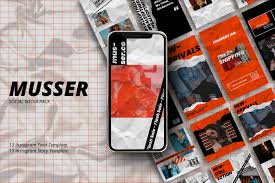 Download Musser Instagram Template In Social Media Templates On Yellow Images Creative Store PSD Mockup Templates