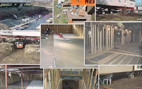 To build a basement under an existing home, you will need to lift the house, excavate beneath the house, and build foundational support, and then pour a new basement floor. How To Build A Mobile Home Basement Mobile Home Repair