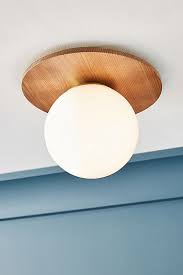 Tanner Globe Flush Mount Modern Flush Mount Ceiling Light Wood Flush Mount Modern Flush Mount Lighting