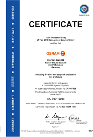 Certificate Osram Gmbh Marcel Breuer Straße München Germany