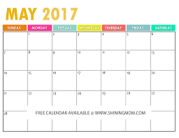 The Free Printable 2017 Calendar By Shining Mom 2017 Calendar Printable Free Free Printables Free Printable Calendar