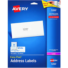 Avery 5260 Easy Peel Mailing Address Labels Laser 1 X 2 5 8 White Pack Of 750 Read More Reviews Of The Avery Address Labels Avery Labels Address Labels