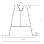 Trapezoidal bridge 33cm H-100 made of EPDM for trapezoidal sheet metal roofs