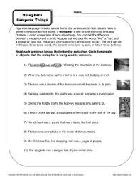 Metaphor Worksheet Metaphors Compare Things Metaphor Activities Similes And Metaphors Metaphor