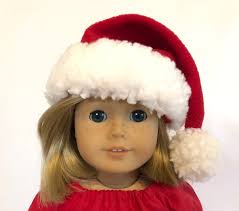 Santa Hat Set for American Girl Doll & 18-inch Doll Santa Claus Skirt Set  Optional Doll Santa Hat, Top, Red Shoes Doll Christmas Outfit
