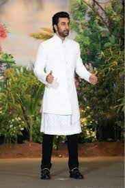 Ranbir Kapoor At Sonam Ahuja Wedding Reception Wedding Kurta For Men Indian Wedding Suits Men Wedding Suits Men Black