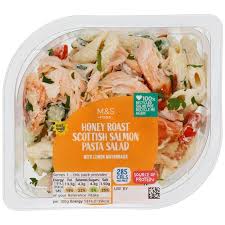 This recipe is adapted from one on the fantastic 'cook with m&s' website. M S Scottish Honey Roast Salmon Pasta Salad Ocado