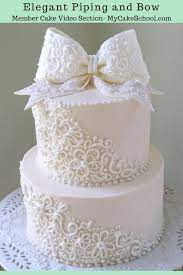 Elegant Piping And Bow A Cake Video Tutorial Cake Silver Wedding Cake Cool Wedding Cakes