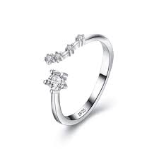 Brilove Women 925 Sterling Silver Cz Horoscope Zodiac 12 Constellation Astrology Adjustable S Rose Gold Engagement Ring Engagement Rings Sapphire Rings For Men