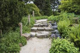 Natural Stairs Made Of Stone In A Park Or Garden Arrangement Of Nature Stock Photo Image Of Plant Path 147243844