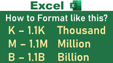 Format Number in Thousand (K) Million (M) Billion (B) | Excel ...