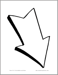 Large Downward White Arrow Sign Student Handouts Classroom Signs Arrow Printable Arrow Signs