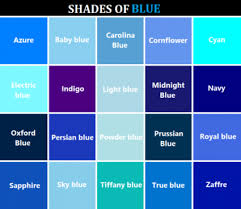 59 unique bright blue colour chart