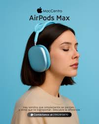 🎧 𝗗𝗲𝘀𝗰𝘂𝗯𝗿𝗲 una nueva dimensión de sonido con los 𝗔𝗶𝗿𝗣𝗼𝗱𝘀 𝗠𝗮𝘅.  Su diseño elegante y la 𝗰𝗮𝗹𝗶𝗱𝗮𝗱 acústica 𝗲𝗻𝘃𝗼𝗹𝘃𝗲𝗻𝘁𝗲 te  permiten desconectarte del ruido y 𝘀𝘂𝗺𝗲𝗿𝗴𝗶𝗿𝘁𝗲 en tu música  favorita con total