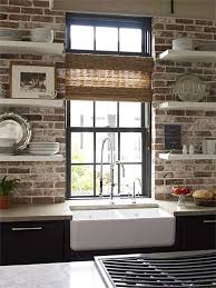 kitchen sink exposed brick kitchen
