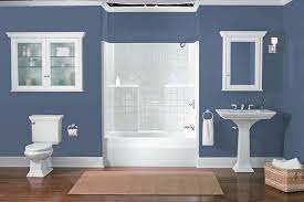 This image related to home depot blue paint with numerous samples. Winning Color Combos In The Bathroom Diy