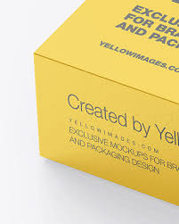 Textured Paper Box Mockup In Box Mockups On Yellow Images Object Mockups