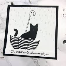 Katze Stampin Up Regenschirm Karten Basteln Diy Stempel Karten Basteln Karten Gestalten Regenschirm