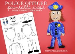 Printable Police Officer Craft From Learncreatelove Com Police Officer Crafts Police Crafts Community Helpers Preschool