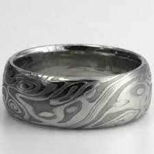 Damascus Steel Wave Pattern Band Ring With Waves Damascus Etsy Mens Wedding Rings Cool Wedding Rings Rings For Men