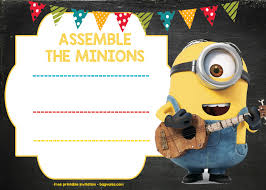 Birthday Invitation Card Template Free Download Minion Birthday Invitation Template Free Download