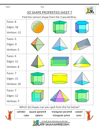 Shapes worksheets and online activities. 2d And 3d Shapes Properties Pdf