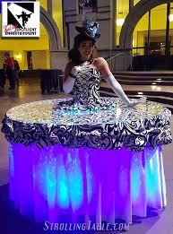 Glowing Led Strolling Table Human Tables By San Diego Spotlight Entertainment 50th Birthday Party Event Decor Entertaining