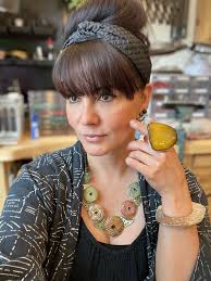 Jade Wood Sterling Jasper Statement Artisan Studio Ethnic Necklace