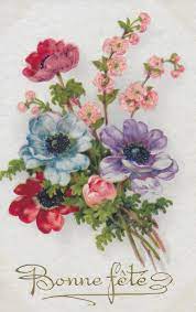 Bonne Fête : Bouquet de fleurs - PH ou PC - Carte postale ancienne et vue  d'Hier et Aujourd'hui - Geneanet