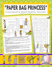 Paper Bag Princess Activities Robert Munsch Crossword Puzzle Word Search In 2020 Paper Bag Princess First Grade Resources Crossword Puzzle