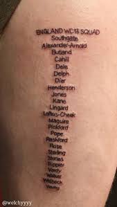 Последние твиты от sha'carri richardson (@itskerrii). England Fan Gets A Tattoo Of Gareth Southgates Full 23 Man World Cup Squad