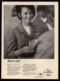 1968 United Airlines Space Girl Ticket Agent Photo Vintage Print Ad United Air United Airlines Vintage Airline Posters