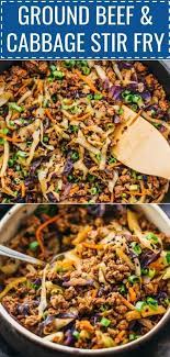 This Is A Super Fast And Easy Stir Fry Dinner With Ground Beef Cabbage Carrots A Dinner With Ground Beef Ground Beef Recipes Healthy Ground Beef And Cabbage