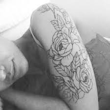 Want Rose Half Sleeve Just The Outline Maybe Light Pink Coloring Like Great Grandma S Roses Floral Tattoo Sleeve Rose Tattoos Tattoos