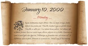 What Day Of The Week Was January 10 2000?