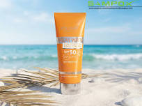 Leuchtend orangefarbene PBL-Tube für Gesichtscreme mit LSF 50, 50 ml/35 mm