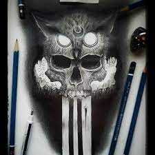 This time around you can think of a zombie in two ways, cute or not cute. Creepy Owl And Skull Realistic Pencil Drawing Horror Drawing