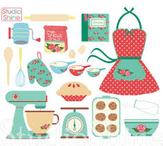 Retro Baking Cooking Digital Clipart Set Clip Art Png Vector Eps Files Vintage Retro Kitchen Personal And Commercial Use Instant Download Clip Art Digital Clip Art Digital Art Design