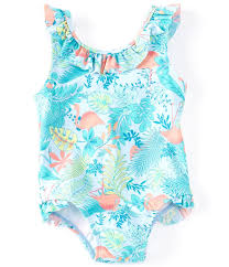 Girls one piece swimsuit 2 in 1 swimwear with skirt for kids bathing suits 521top rated seller. Starting Out Baby Girls 3 24 Months Flamingo One Piece Swimsuit Dillard S