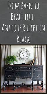 From Barn To Beautiful Antique Buffet In Black Antique Buffet Painted Furniture Refinishing Furniture