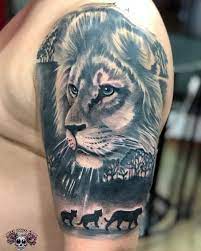 Leao Com Filhote Leao Filhotes Tatuagem De Leao