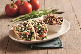 Bj S Brewhouse Mini Deep Dish Pizza Vegetarian Pita Tacos Cucumber Roma Tomatoes Red Onions Feta Cheese And Fresh Cilantro Tossed In Red Wine Vinaigrette And Drizzled With Greek Yogurt Crema