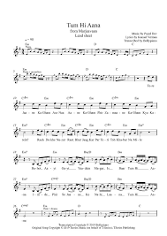 Tum Hi Aana Flute Violin Notes Marjaavaan Bollypiano Sheet Music Notes Flute Sheet Music Sheet Music