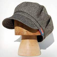 Handmade Grey Wool Mens Cap In Tweed Fabric Newsboy Cap Newsboy Hat Women Newsboy