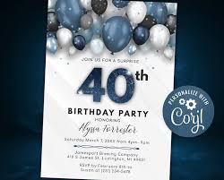 The wording for a 40th birthday invitation should set the tone for the event. 40th Birthday Invitations Party Templates Him Her Corjl