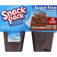 This sugar free pudding is also fat free per serving and is 1/3 the calories of regular chocolate pudding. Snack Pack Sugar Free Chocolate Pudding Cups 4 3 25 Oz Cups Jello Pudding Mix Market Basket