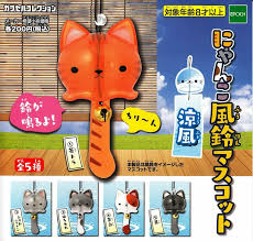 epoch cat of wind chimes mascot all 5 set gashapon mascot toys complete set wind chimes epoch toys