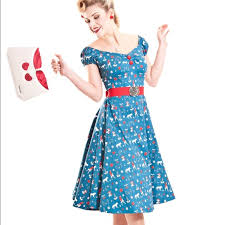 Collectif Red Riding Hood Rockabilly Cherry Dress Nwt