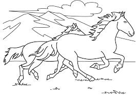 Herd of horses drinking at a creek. Horse Running Coloring Pages Coloring Home