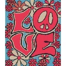 Cross stitch patterns for hippie flower. Counted Cross Stitch Pattern Hippy Love Flower Power Pdf Email Cs0536 Counted Cross Stitch Cross Stitch Cross Stitch Patterns